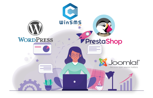 Modules wordpress woocommerce prestashop joomla virtuemart sms tunisie